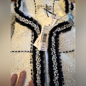elegant style tweed jacket  in black /white from Alice+ olivia